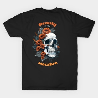 Celebrating Life, Darling Skulls and Decorative Poppies, Poppies and Lady skull, sugar skull, dark, La catrina, calavera, bones, gothic floral lady T-Shirt